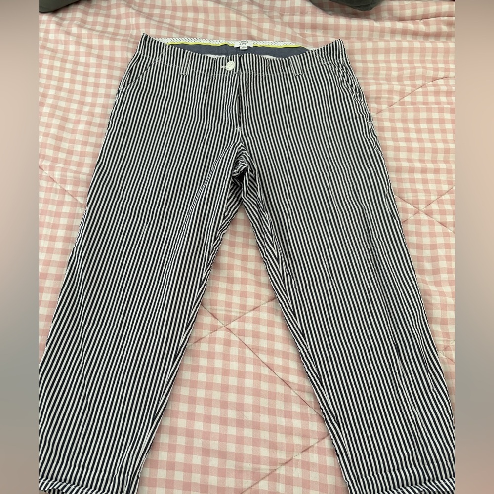 crown & ivy Striped Ankle Pants in Light Blue and Black/White - Picture 5 of 6